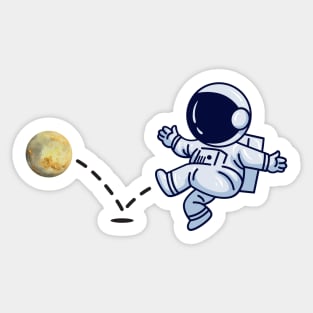 Astronaut plays Venus Soccer Sticker